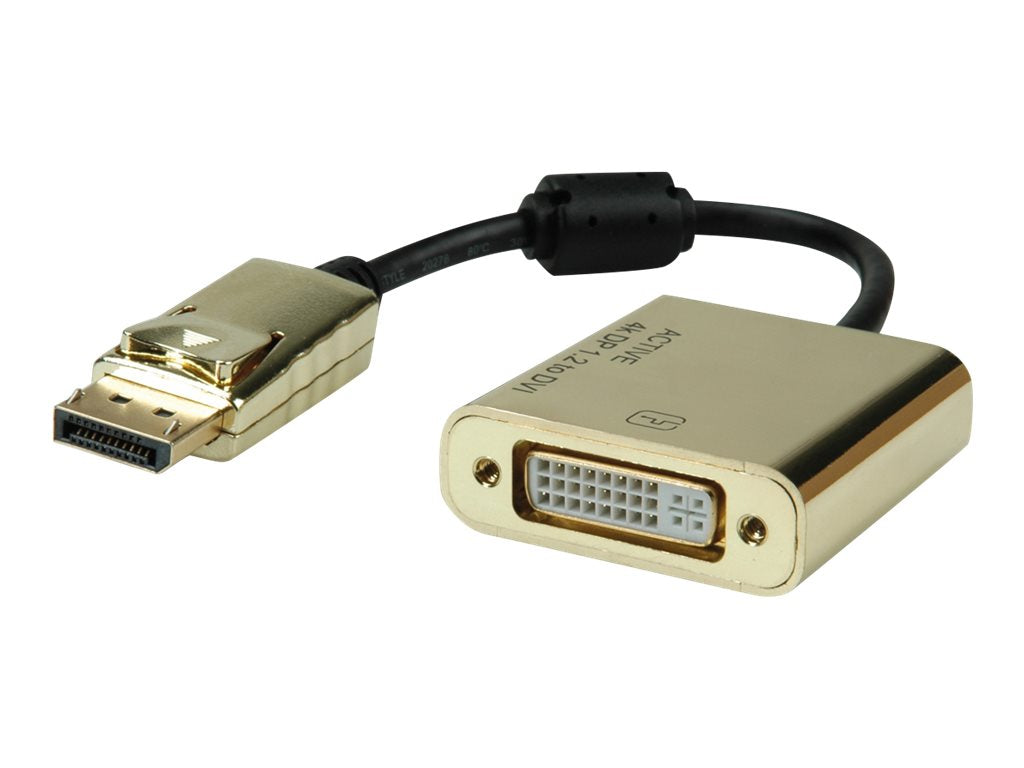 ROLINE GOLD 4K DisplayPort-DVI Adapter Aktiv v1.2 DP ST - DVI BU Verpackung