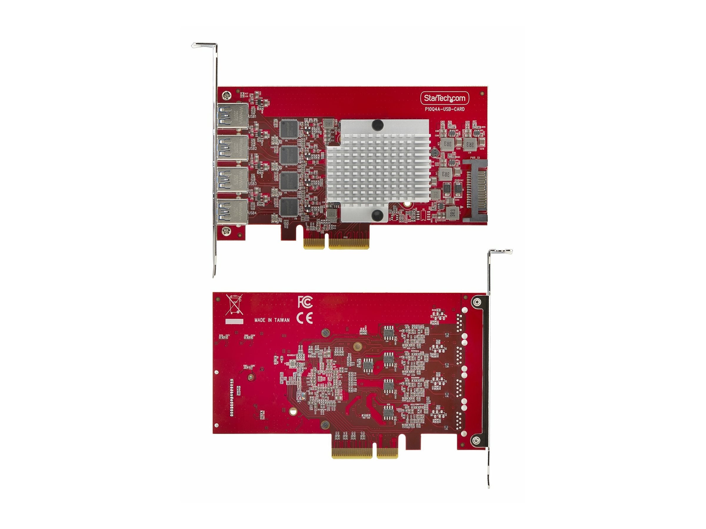 STARTECH.COM 4-Port USB-A PCIe Card USB 3.2 10Gbps PCI Express 3.0 Expansion Card 4x Independent USB Controllers Windows/Linux