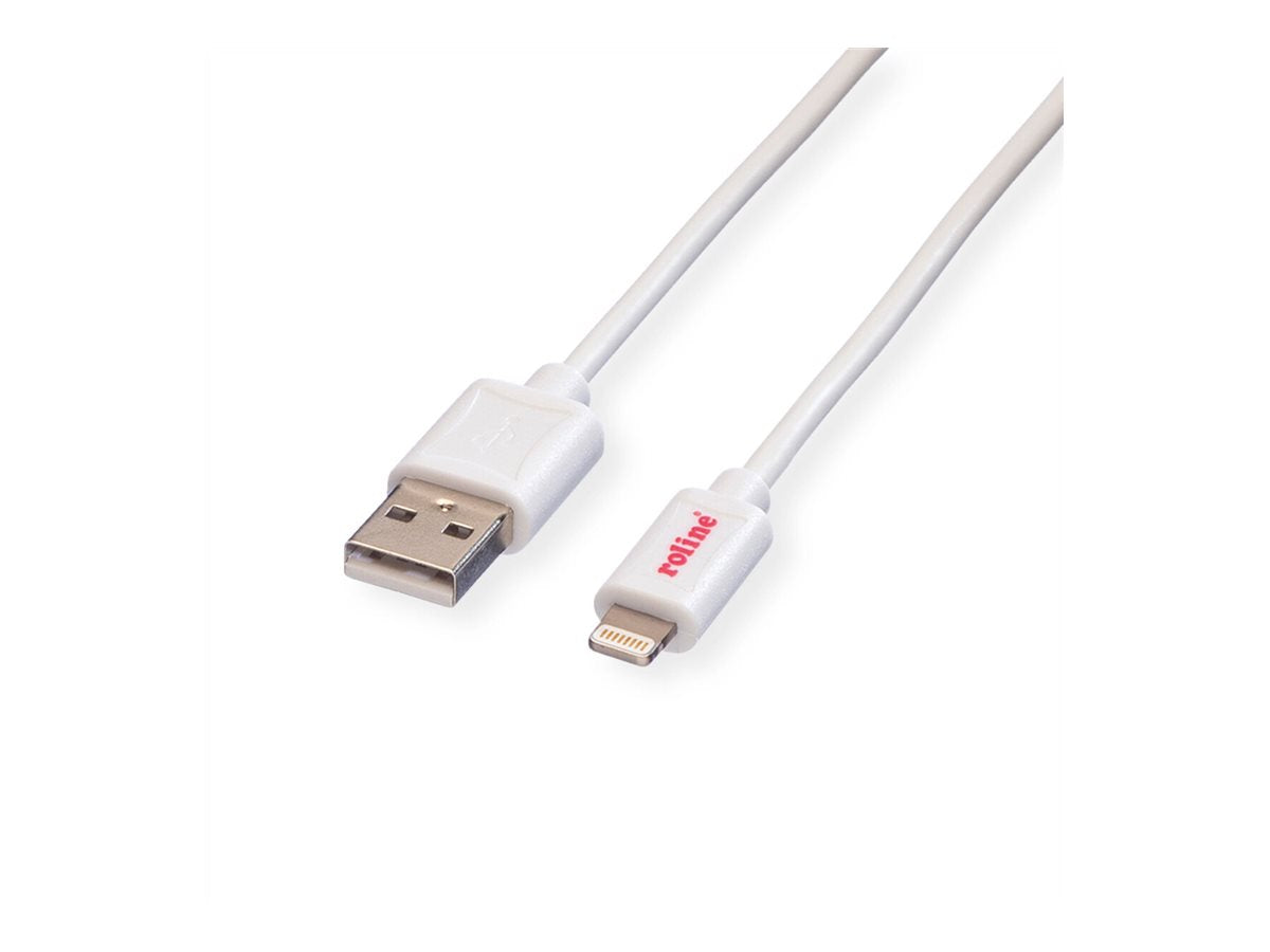 ROLINE USB 2.0 Sync- & Ladekabel für Apple Geräte mit Lightning Connector weiss 0