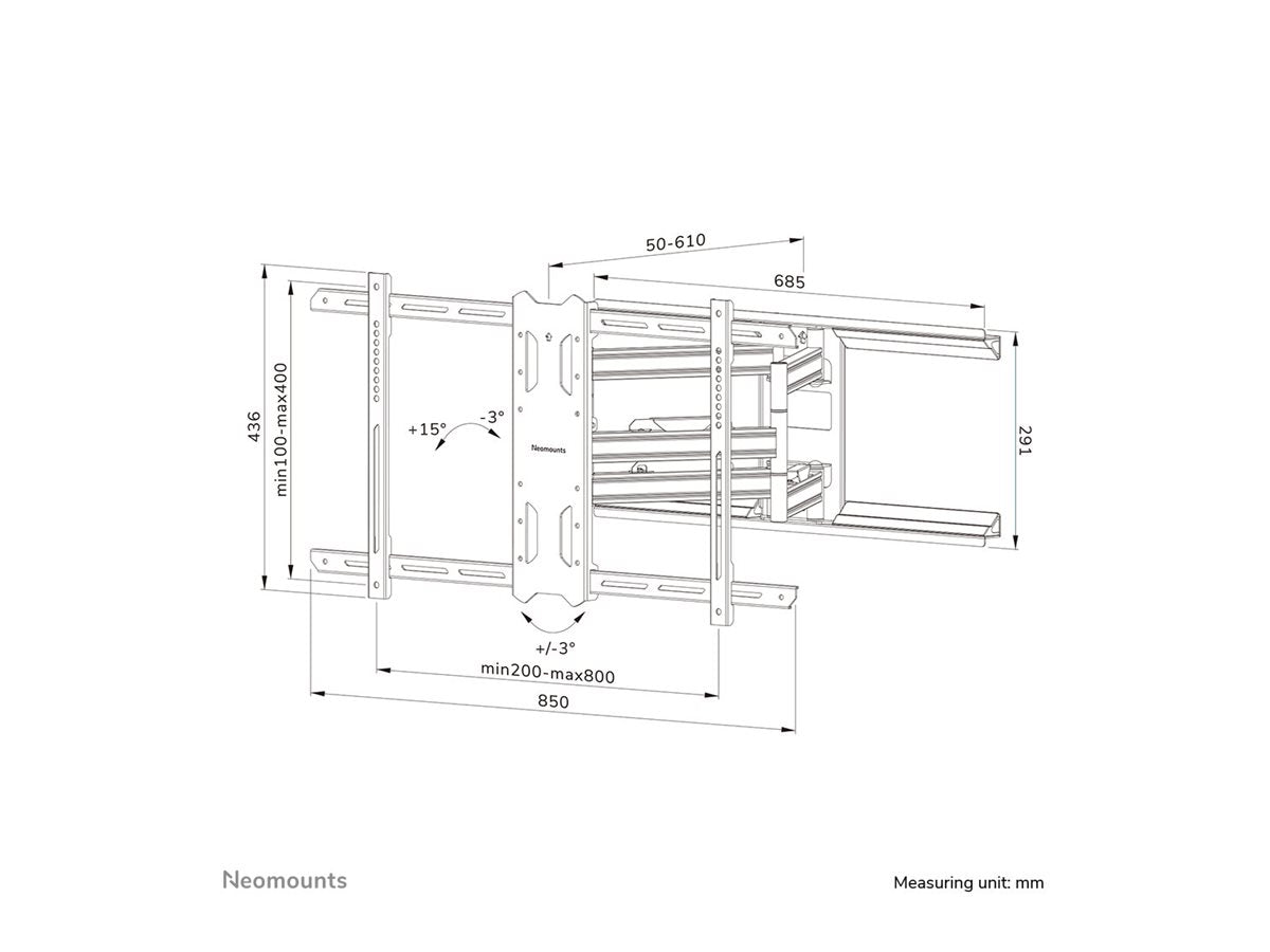 NEOMOUNTS WL40S-850BL18 Screen Wall Mount Montagekit
