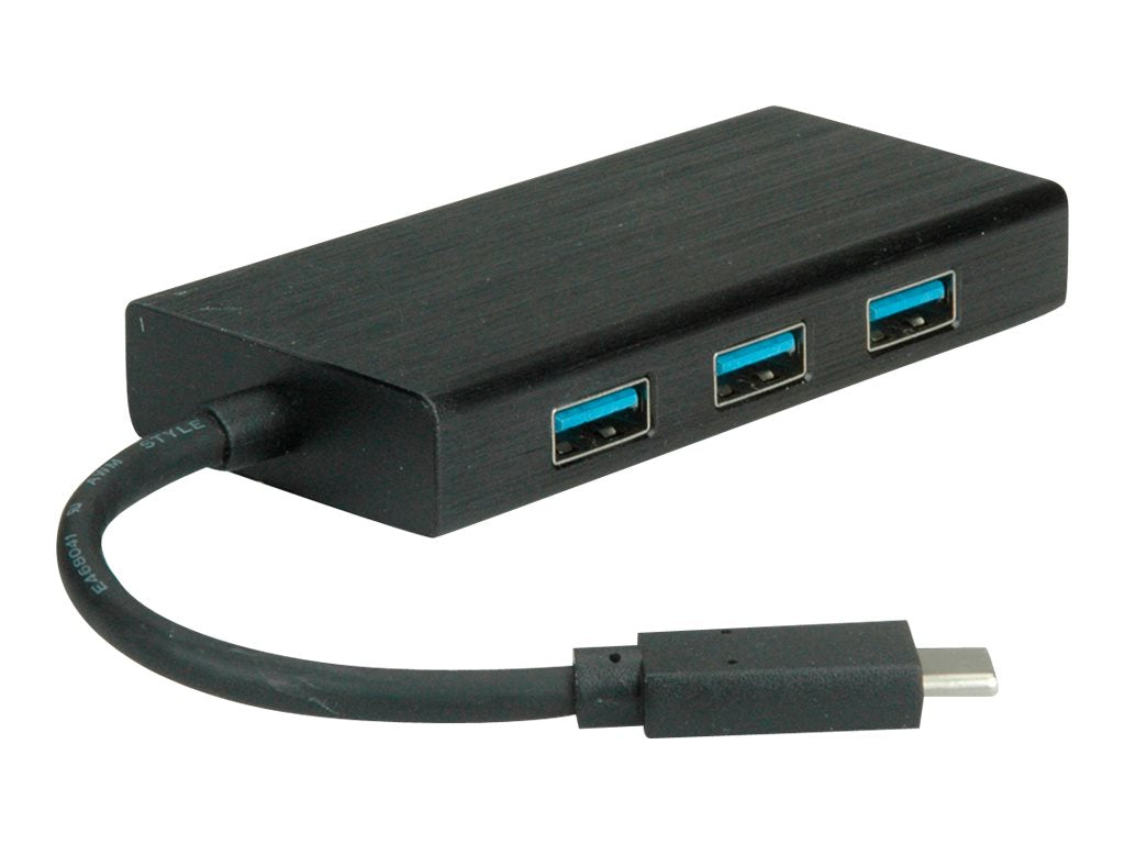 VALUE USB 3.2 Gen 1 Typ C zu Gigabit Ethernet Konverter + Hub Detailansicht