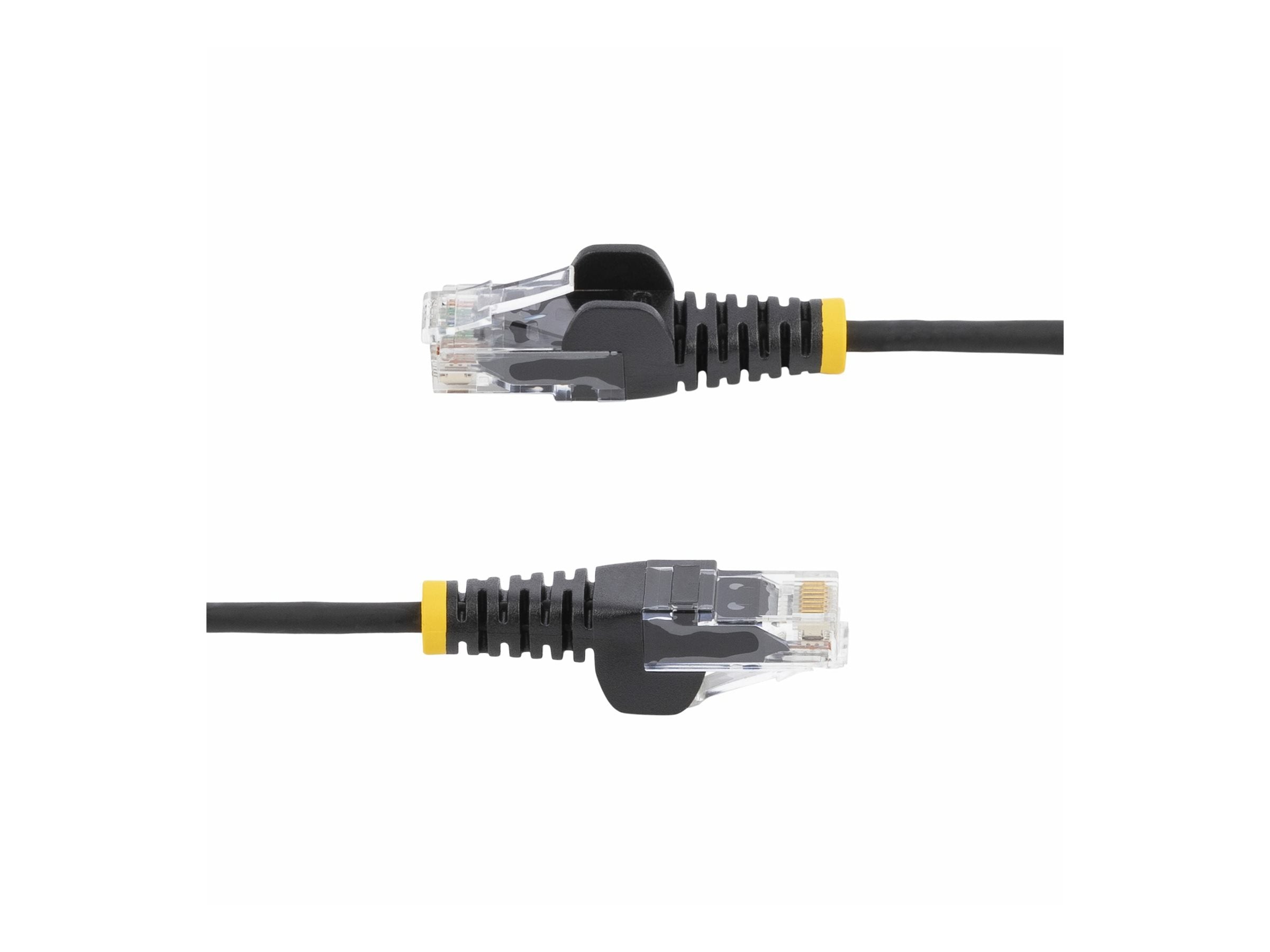 STARTECH.COM 15m Schwarzes Schlankes CAT6-Ethernet-Kabel Snagless RJ45 LSZH 28AWG Reines Kupfer Patchkabel/Netzwerkkabel
