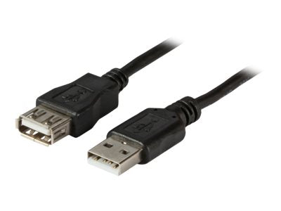 EFB USB2.0 Verlängerungskabel 1m Schwarz Vorderansicht