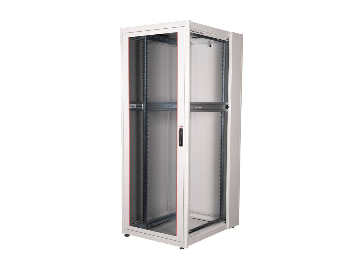 ROLINE Netzwerkschrank Basic 48,26cm 19Zoll 42 HE 800x1000 BxT Glastür grau - Innenansicht