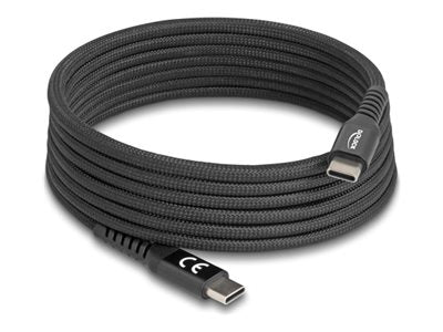 DELOCK USB 2.0 Kabel USB Type-C Stecker zu Stecker mit magnetischer Textilummantelung PD 3.0 60 W 2m