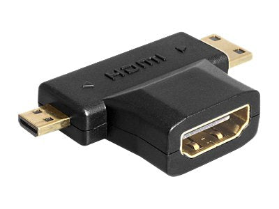DELOCK Adapter HDMI-A Buchse > HDMI-C + HDMI-D Stecker - Vorderansicht