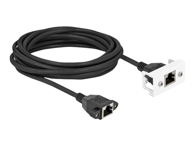 DELOCK Netzwerk Verlängerungskabel Easy 45 Modul S/FTP RJ45 Buchse zu RJ45 Buchse Cat.6A 5 m - Vorderansicht