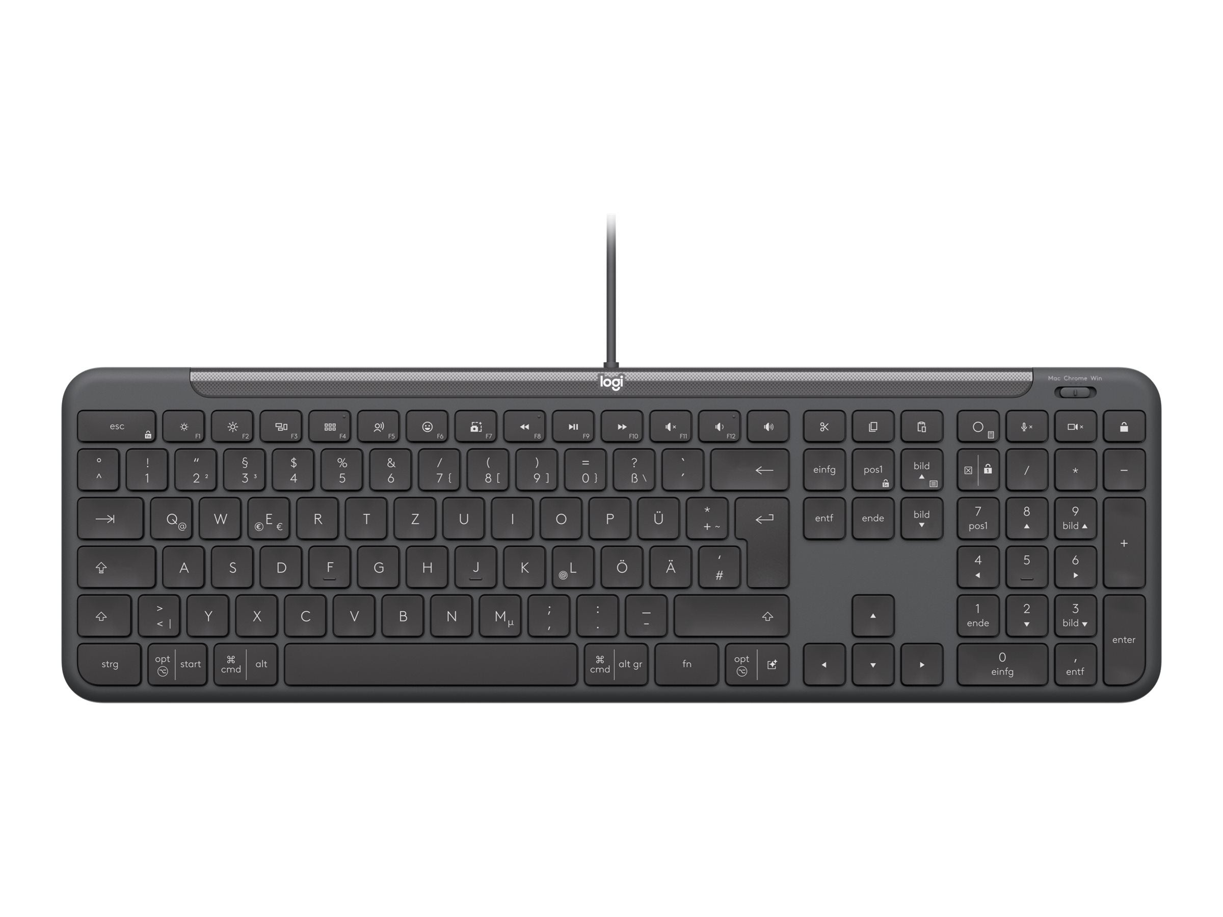 LOGITECH Wired Keyboard K620 for Business Graphite (DE) - Vorderansicht