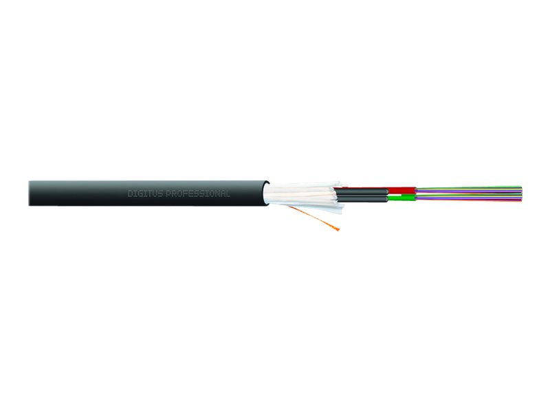 DIGITUS LWL A-I-DQ ZN BH 24G50/125u Mm OM4 24 Fasern Innen/Aussen LSZH Dca schwarz Länge 1m - Vorderansicht