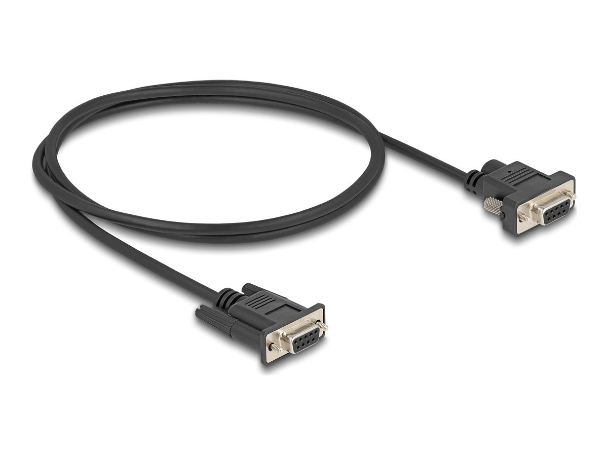 DELOCK Seriell Kabel RS-232 D-Sub9 Buchse zu D-Sub9 Buchse 1m - Vorderansicht