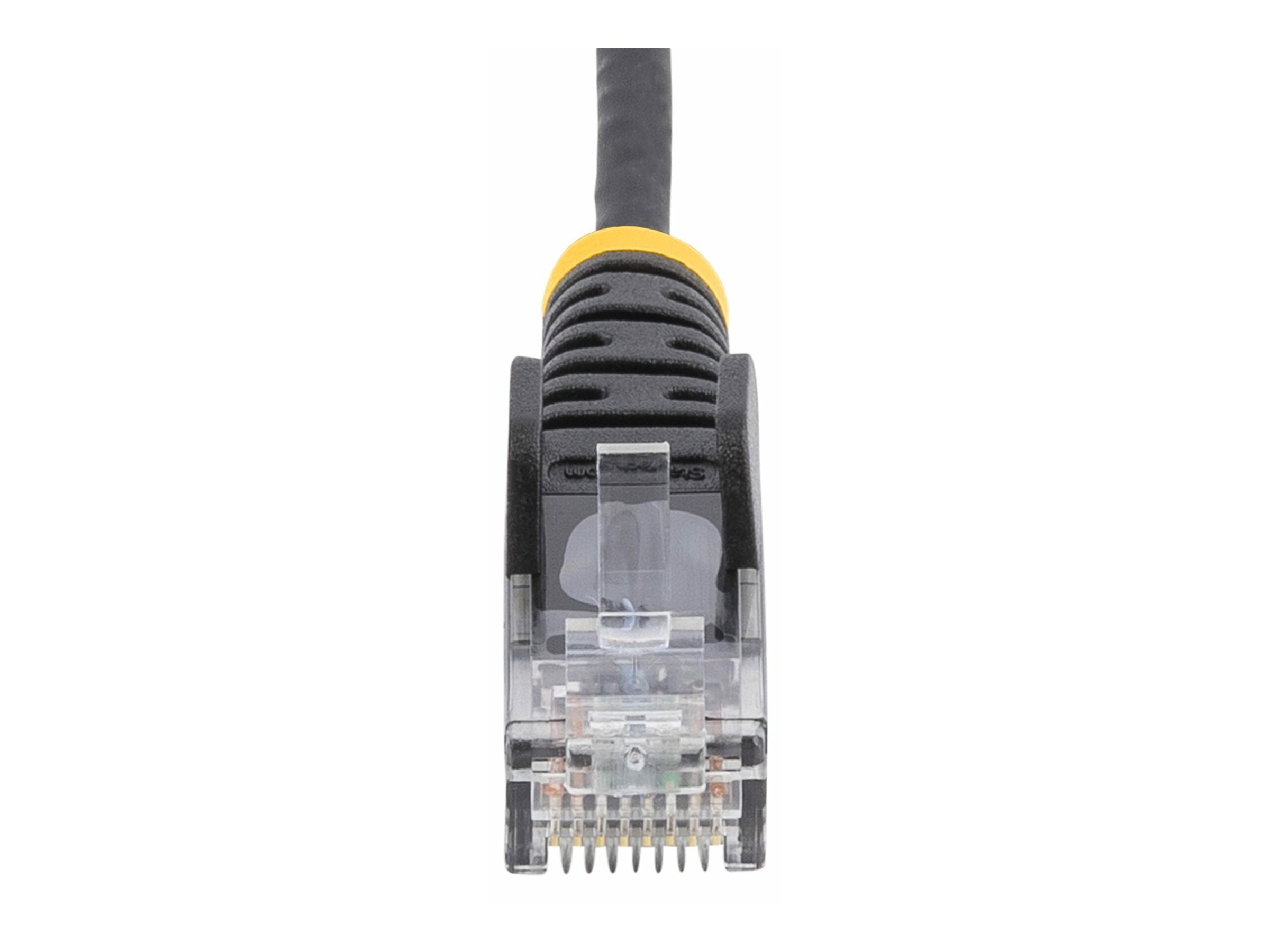 STARTECH.COM 25cm Schwarzes Slim CAT6-Netzwerkkabel 100W PoE Snagless RJ45 LSZH 28AWG Reines Kupfer Patchkabel-Ethernet Kabel