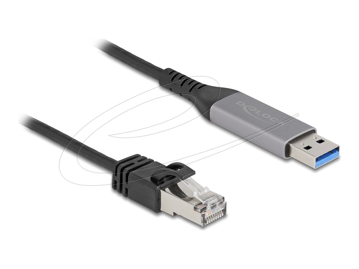 DELOCK USB LAN Kabel USB Typ-A zu RJ45 Gigabit Ethernet 2m - Vorderansicht