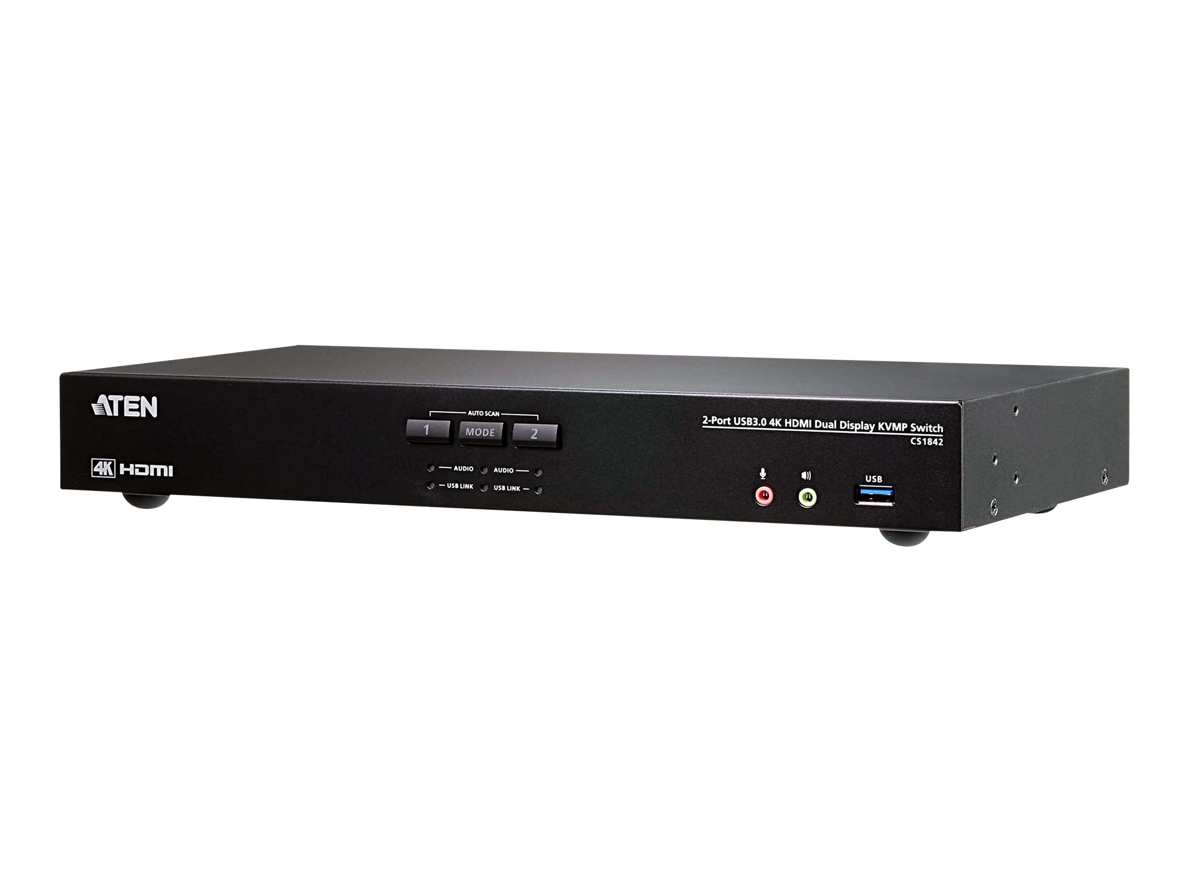 ATEN CS1842 2-Port True 4K HDMI Dual-View KVM Switch Vorderansicht