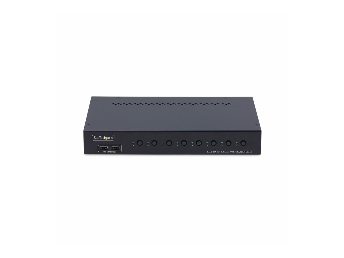 STARTECH.COM 8 Port HDMI KVM Switch 1HE Rackmount Satz 4K 60Hz HDMI 2.0 KVM Umschalter Taste/Hotkey HDMI Switch KVM TAA