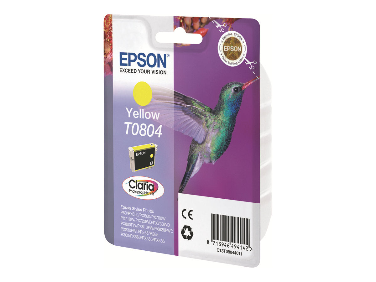 EPSON T0804 Tintenpatrone Gelb Vorderansicht