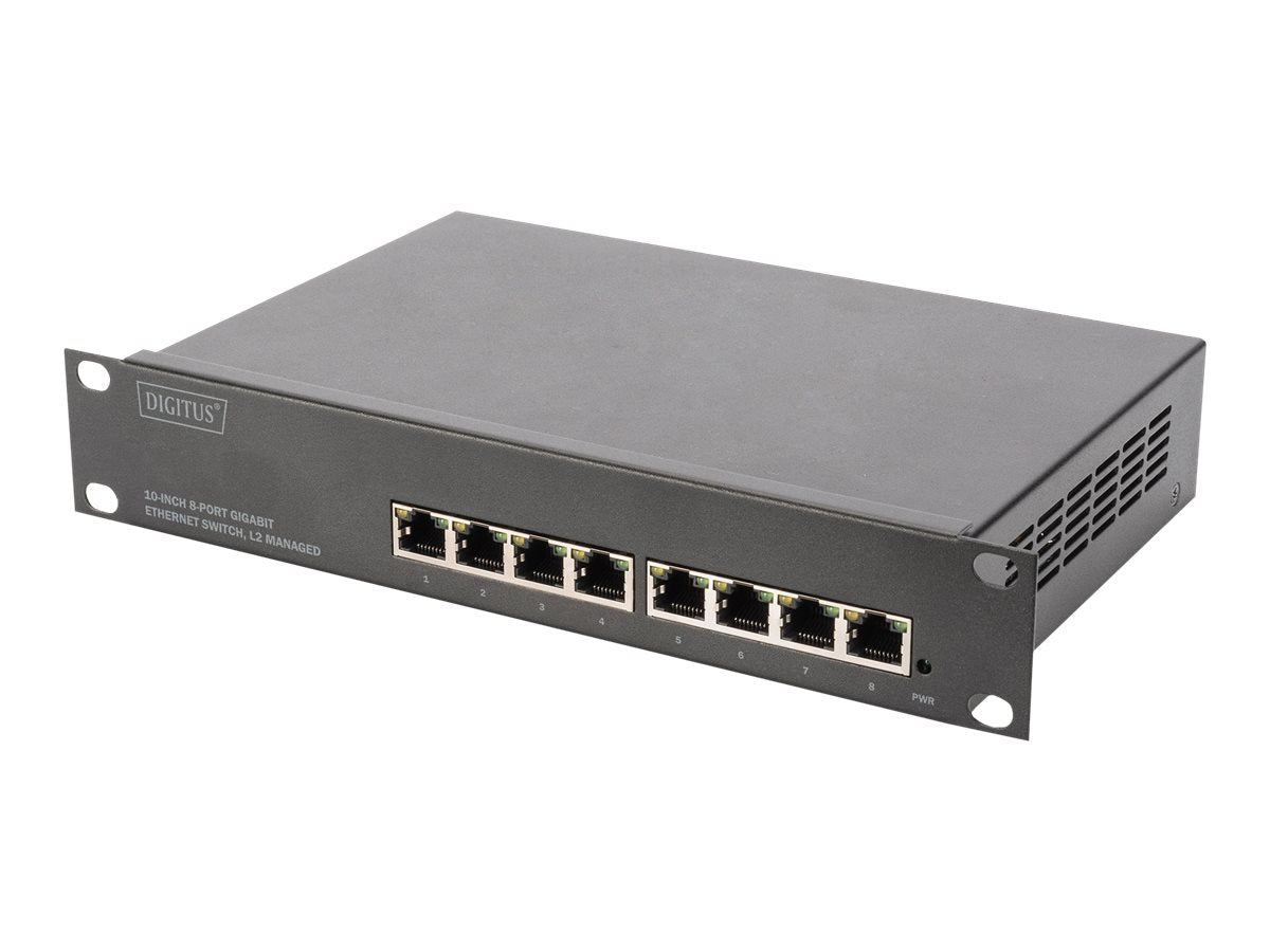DIGITUS N-80117 L2 managed Gigabit Ethernet Switch 8-port Vorderansicht