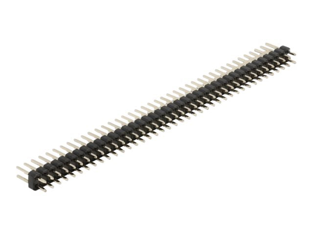 DELOCK Stiftleiste 40 Pin Rastermass 2,54mm 2-reihig gerade - Vorderansicht