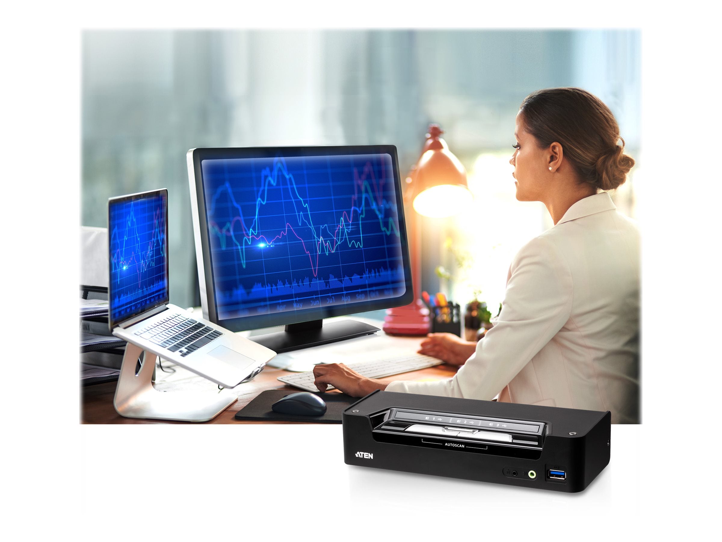 ATEN CS1953 3-Port USB-C DisplayPort Hybrid KVM Detailansicht