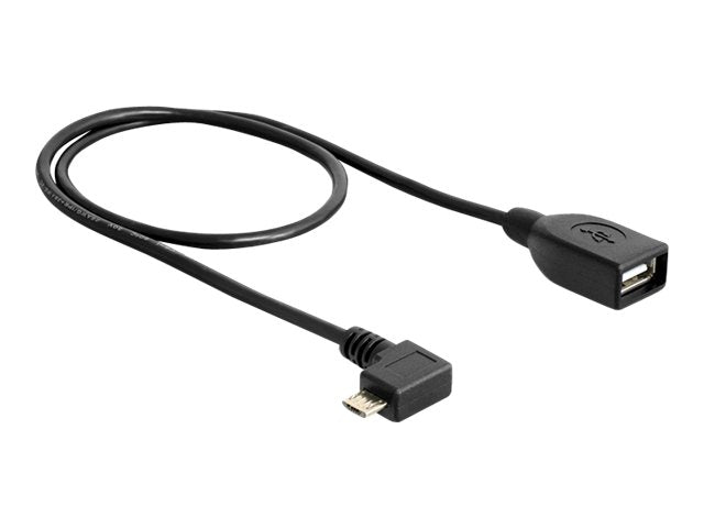 DELOCK Kabel USB micro-B St 90G gew. > USB-A Bu OTG 50 cm - Vorderansicht