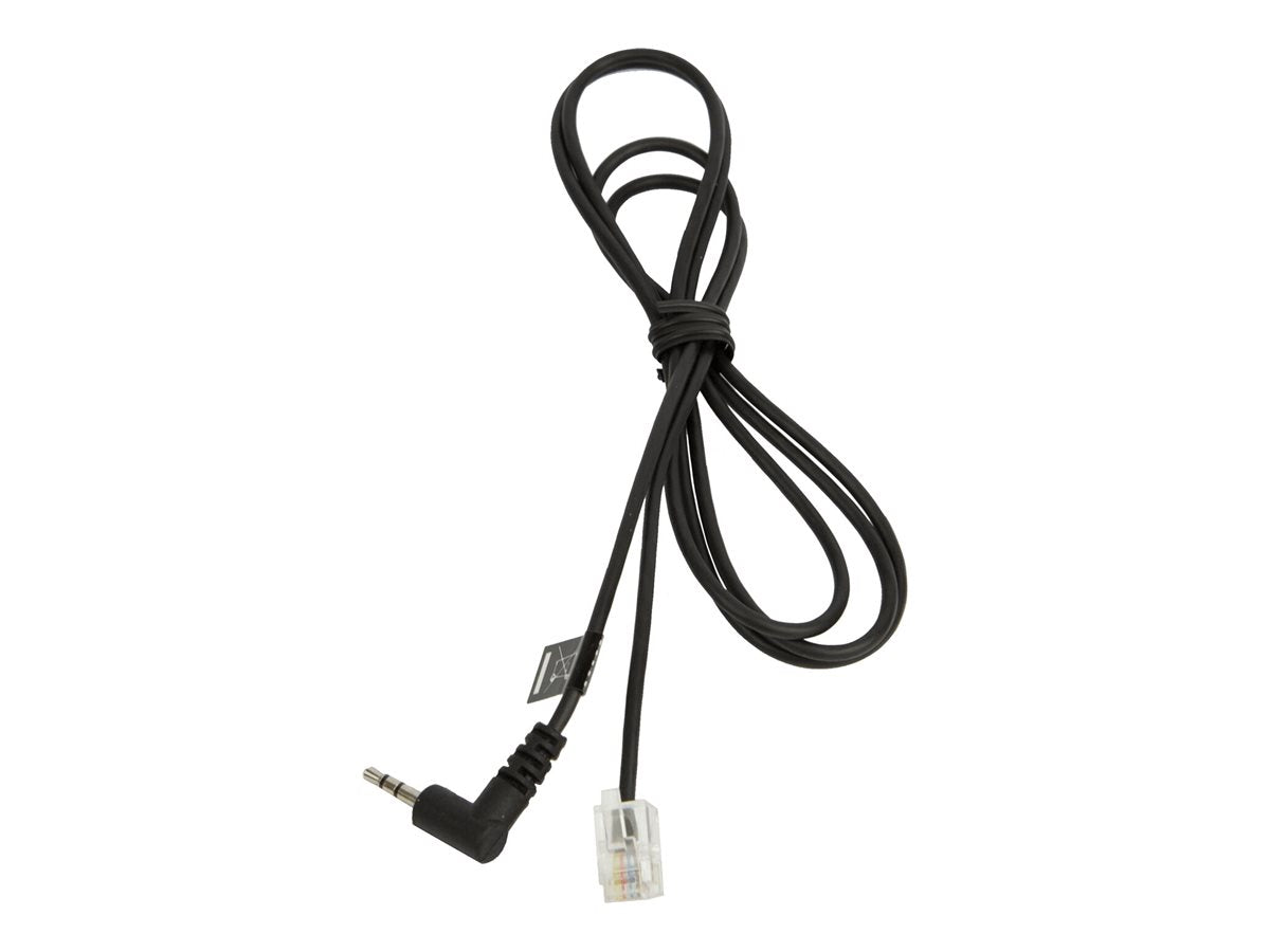 JABRA RJ10 Cord to 2.5mm pin plug 1.0meter for Panasonic KX-T 7630 7633 7635 and e.g. GN9300 GN9120 GN Ellipse GN8000