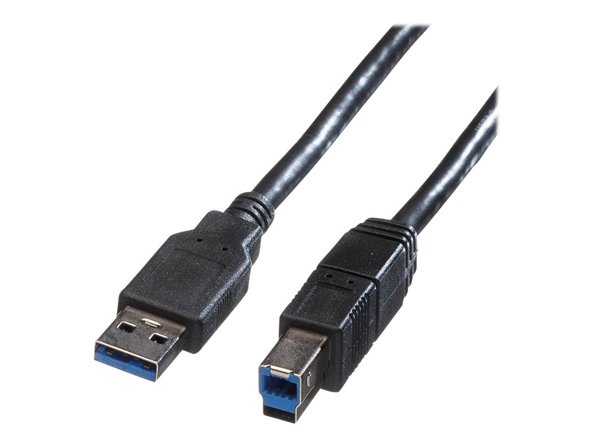ROLINE USB 3.2 Gen 1 Kabel Typ A-B schwarz 3m Detailansicht