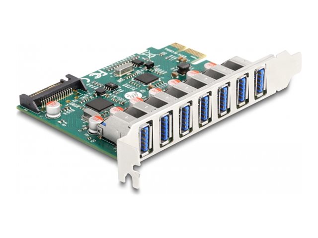 DELOCK PCI Express x1 Karte zu 7 x extern USB 5 Gbps Typ-A Buchse - Vorderansicht