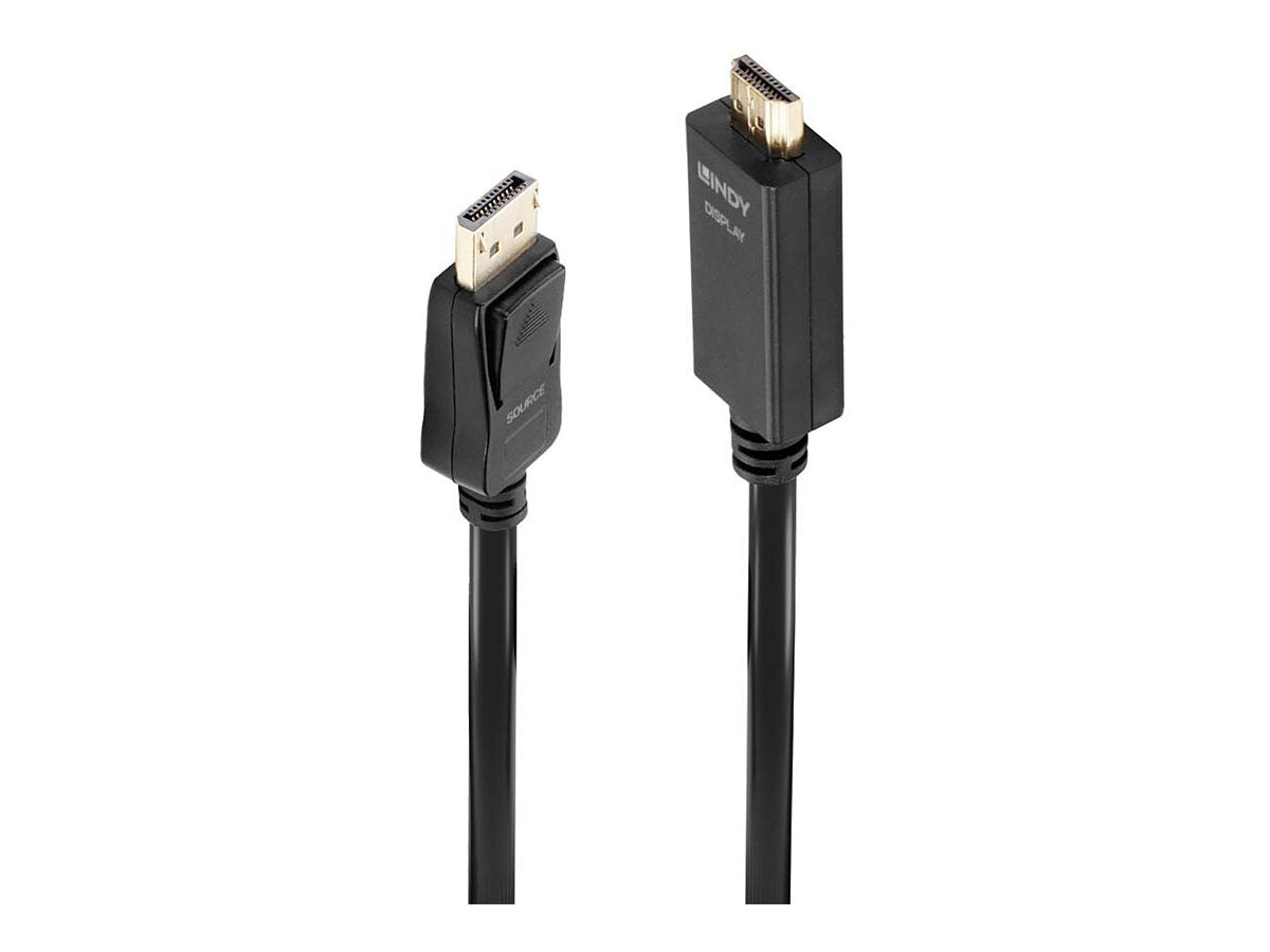 LINDY Kabel DisplayPort/HDMI 4K30 DP: passiv 1m DP Stecker an HDMI Stecker - Vorderansicht