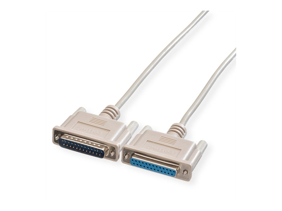 SECOMP ROLINE RS232 Kabel DB25 1:1 m/w 9m goldbeschichtet - Detailansicht der Stecker