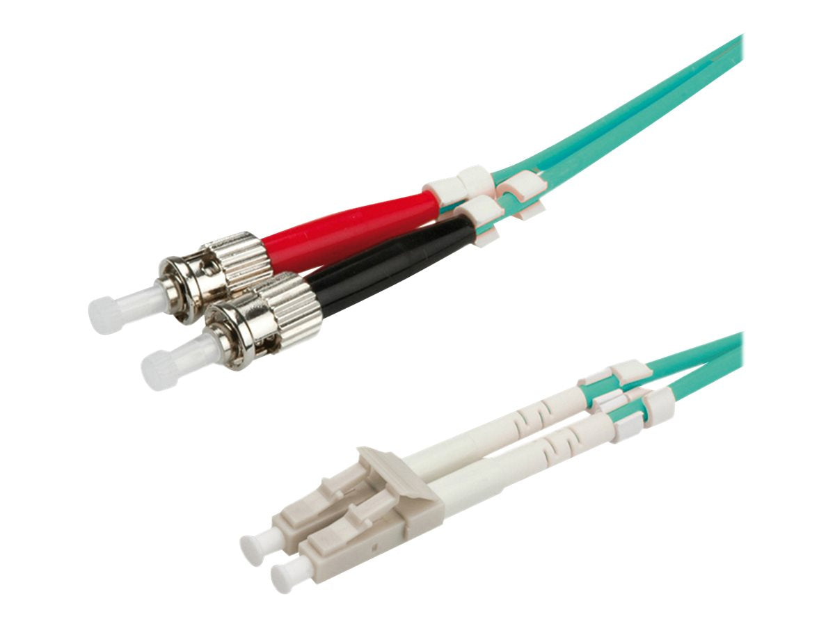 ROLINE LWL-Kabel 50/125um OM3 LC/ST türkis 1m - Vorderansicht