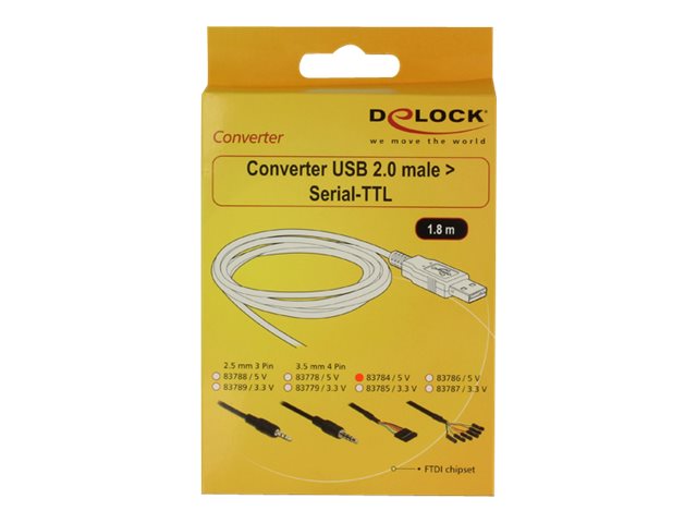 DELOCK Adapterkabel USB > Seriell-TTL 6 Pin Pfostenbuchse 1,8m - Vorderansicht
