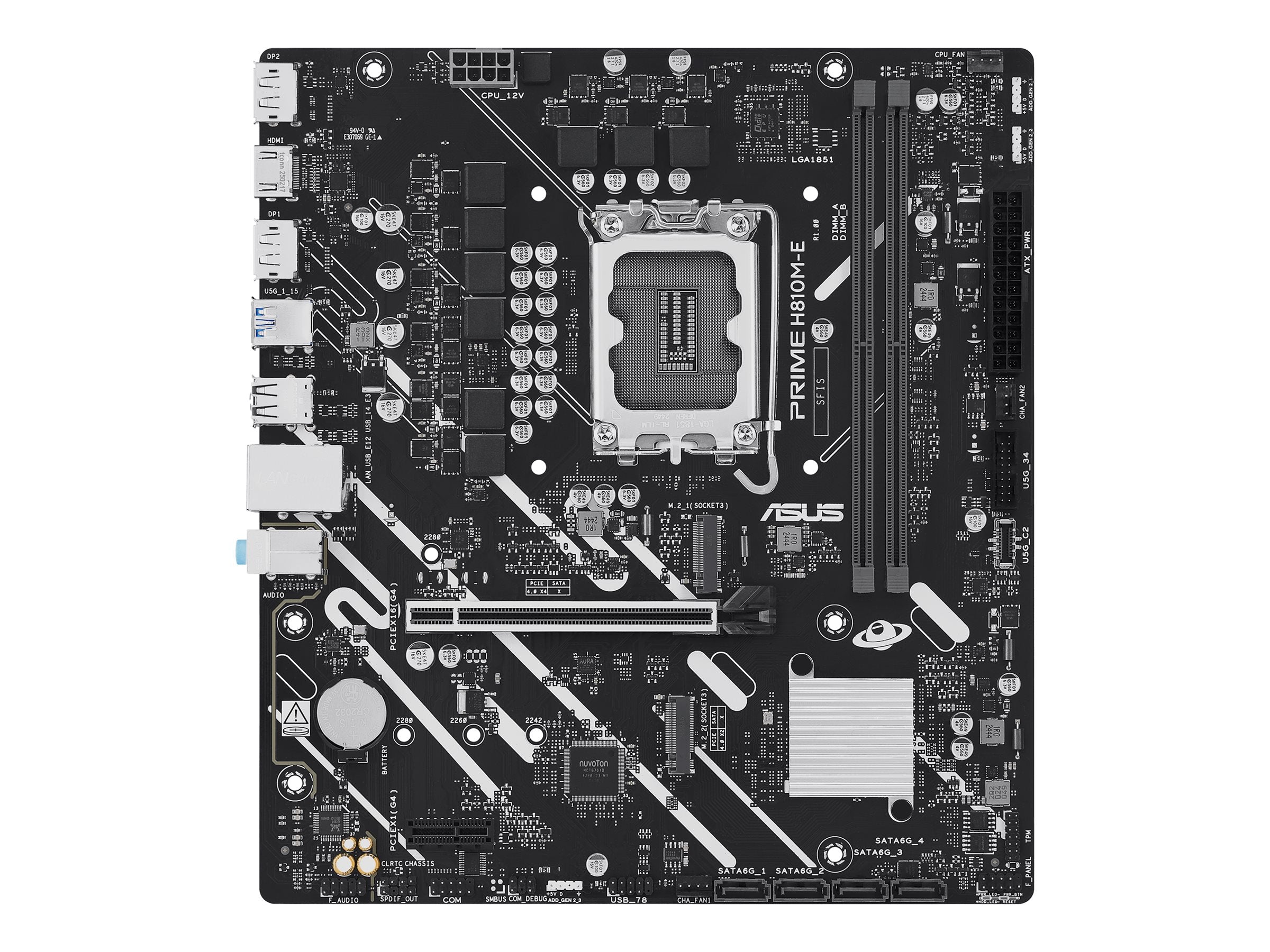 ASUS PRIME H810M-E-CSM Micro-ATX Motherboard Vorderansicht