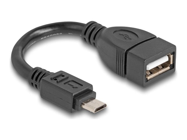 DELOCK USB 2.0 OTG Kabel Typ Micro-B Stecker zu Typ-A Buchse 11cm - Vorderansicht