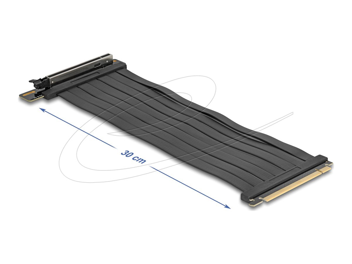 DELOCK Riser Karte PCI Express 5.0 x16 Stecker zu x16 Slot mit Kabel 30cm - Vorderansicht