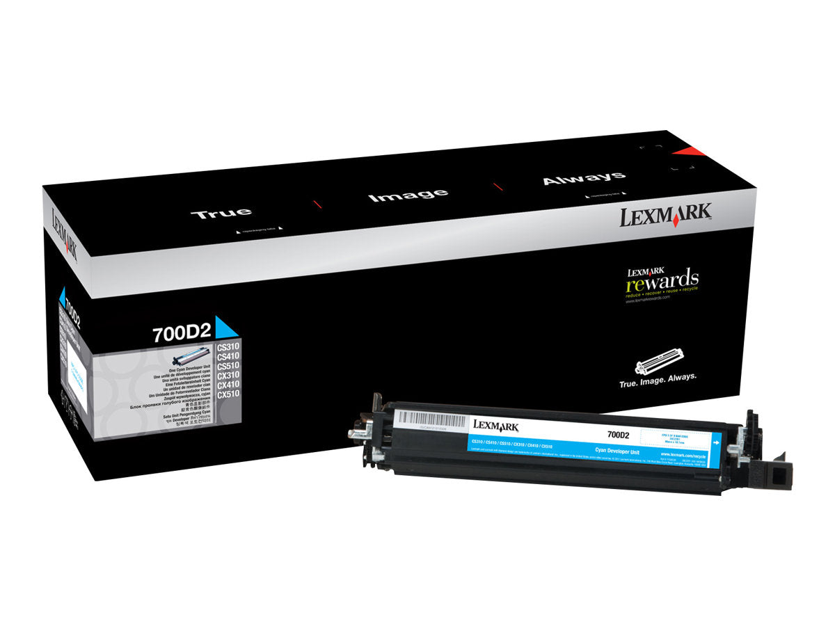 LEXMARK 700D2 Entwickler cyan Standardkapazität Vorderansicht