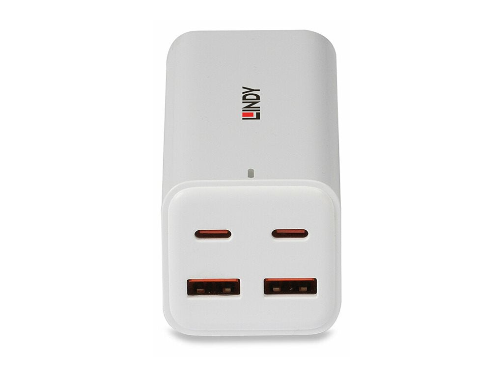 LINDY 100W 4-Port USB Desktop GaN Fast Charger Seitenansicht