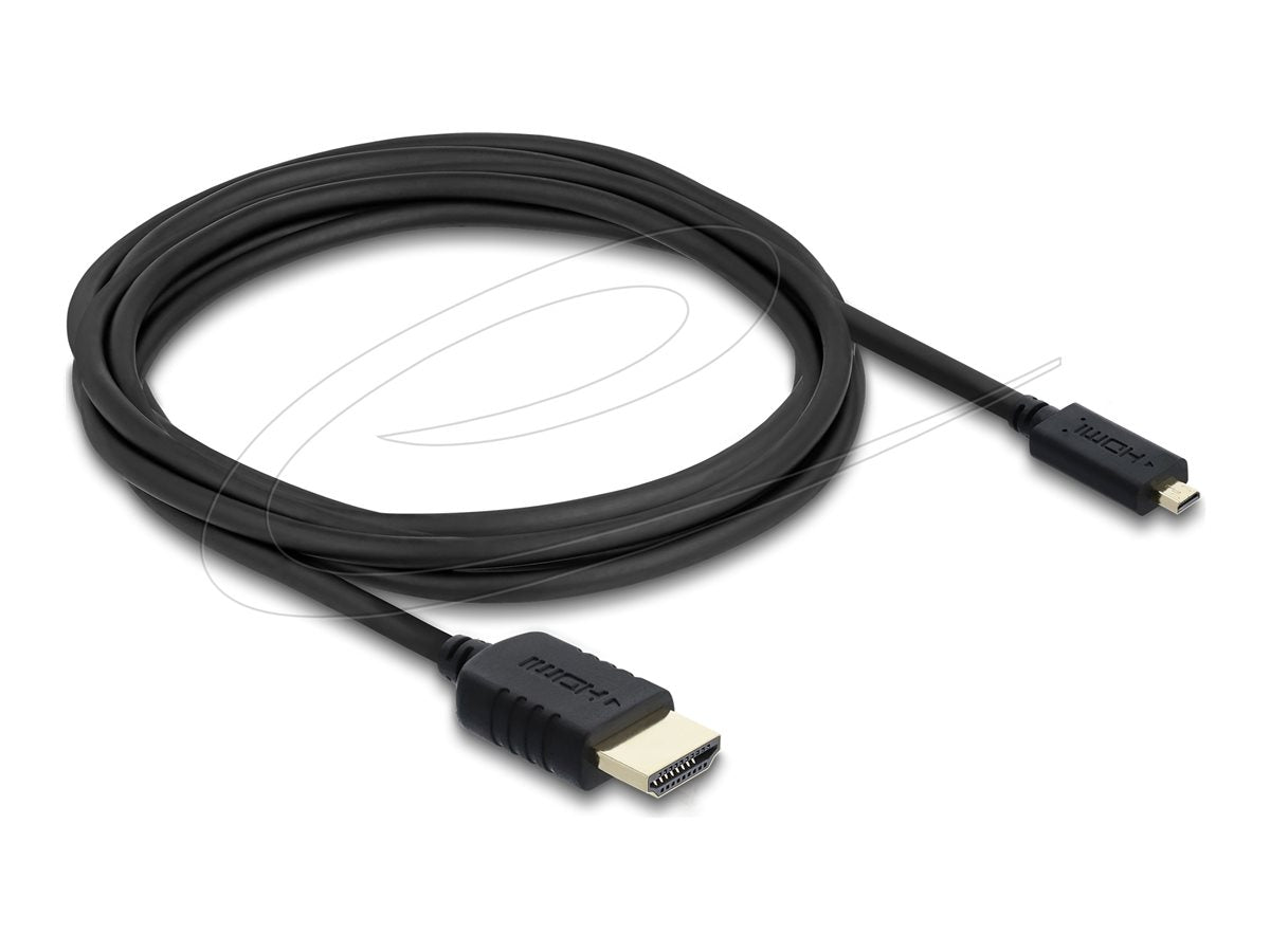 DELOCK Koaxiales High Speed HDMI Kabel HDMI Stecker zu Micro HDMI Stecker 8K 60 Hz 3m - Vorderansicht