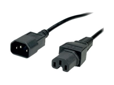 VALUE Netzkabel IEC320/C14 Stecker - C15 Buchse schwarz 1,8m Vorderansicht