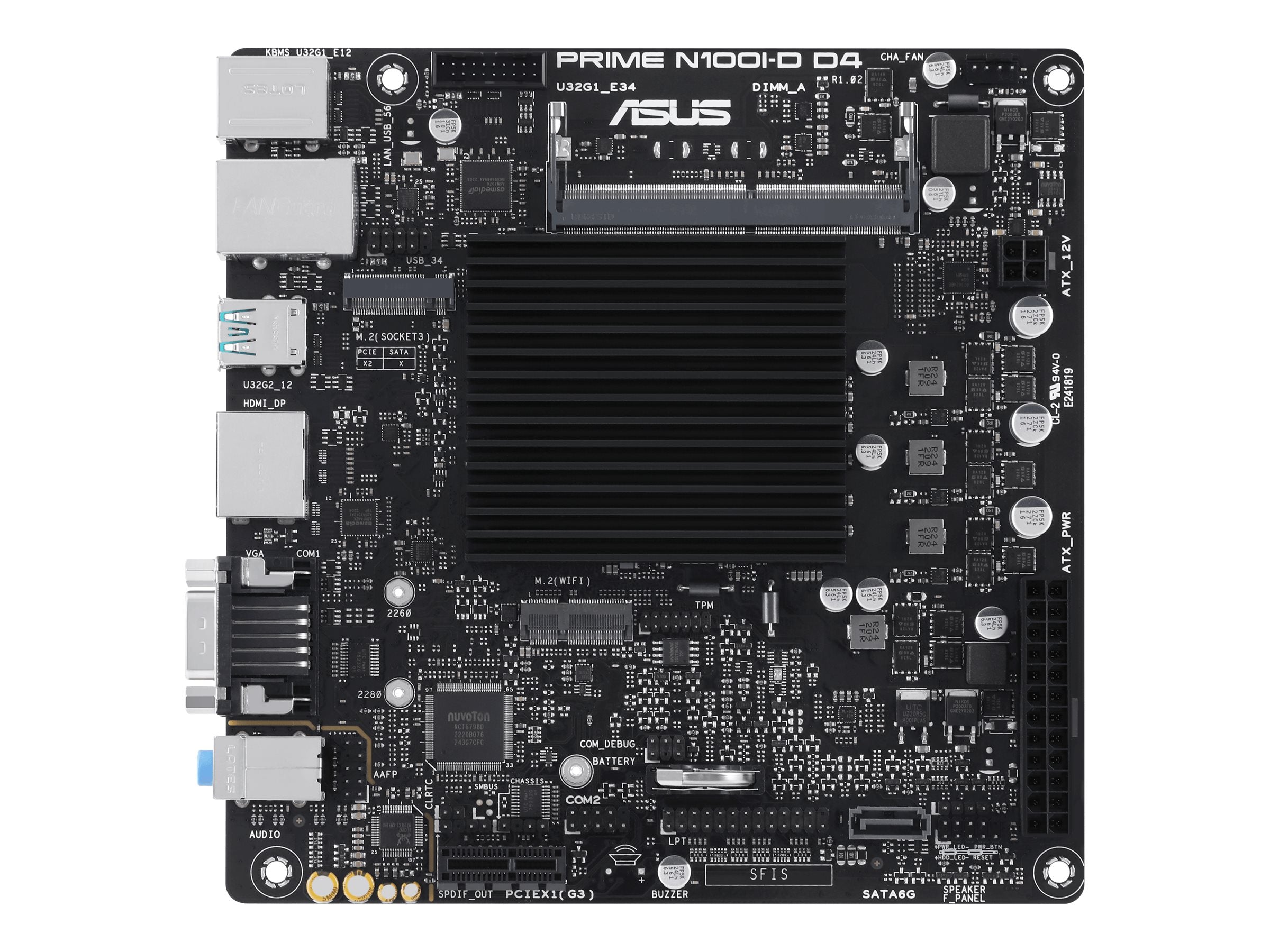 ASUS PRIME N100I-D D4-CSM Motherboard Vorderansicht