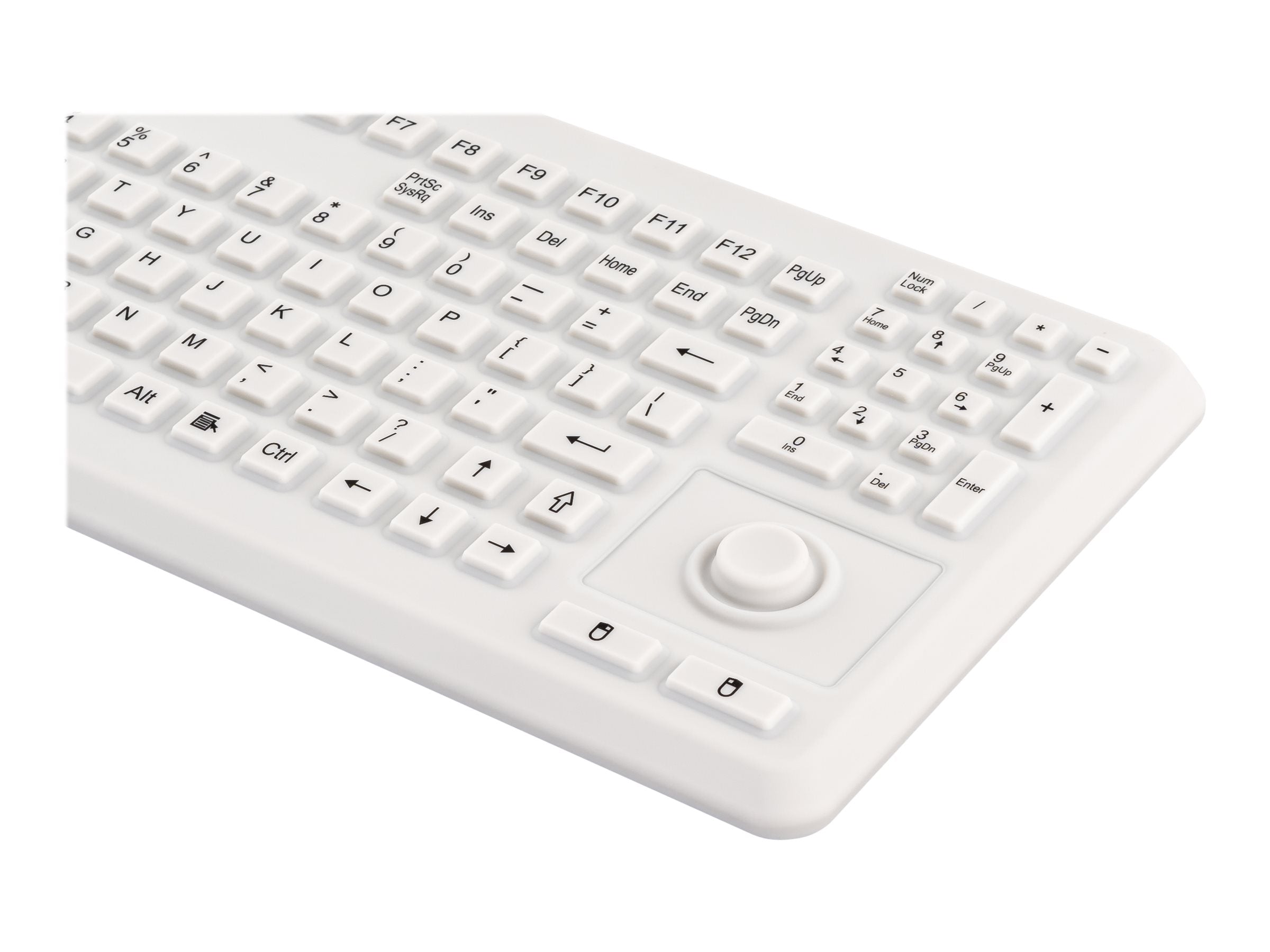 GETT InduProof Advanced Silikon-Tastatur mit Mausbutton IP68 wasserdicht desinfizierbar VESA USB Farbe grau Layout CH
