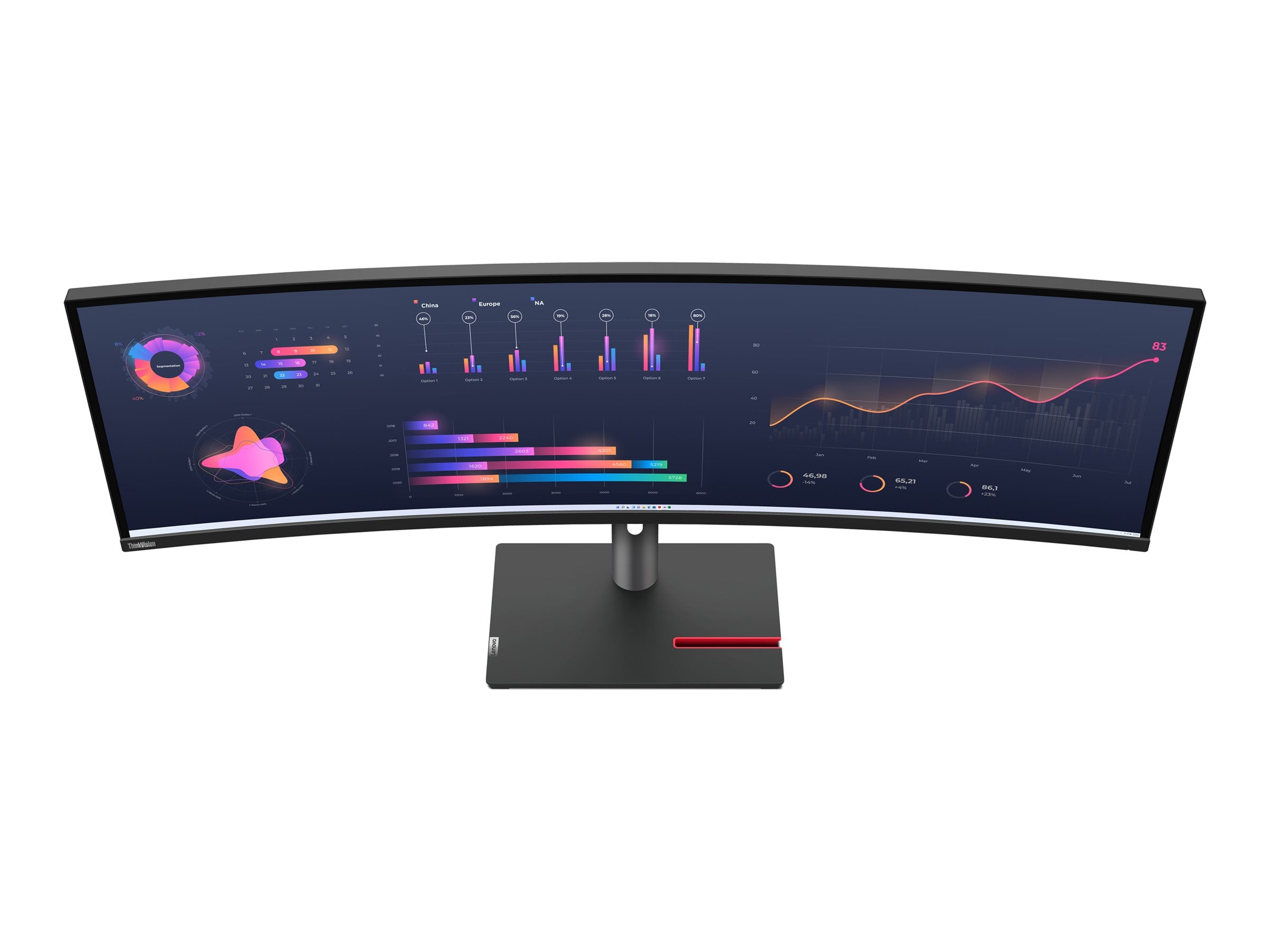 LENOVO ThinkVision P49w-30 Monitor Seitenansicht