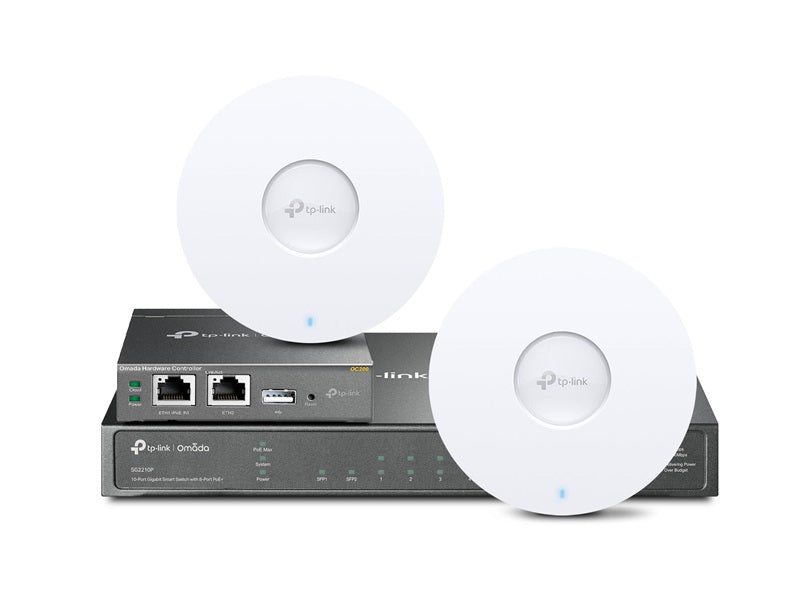 TP-LINK Omada NFR Kit S 1x OC200 2x EAP653 1x SG2210P - Vorderansicht