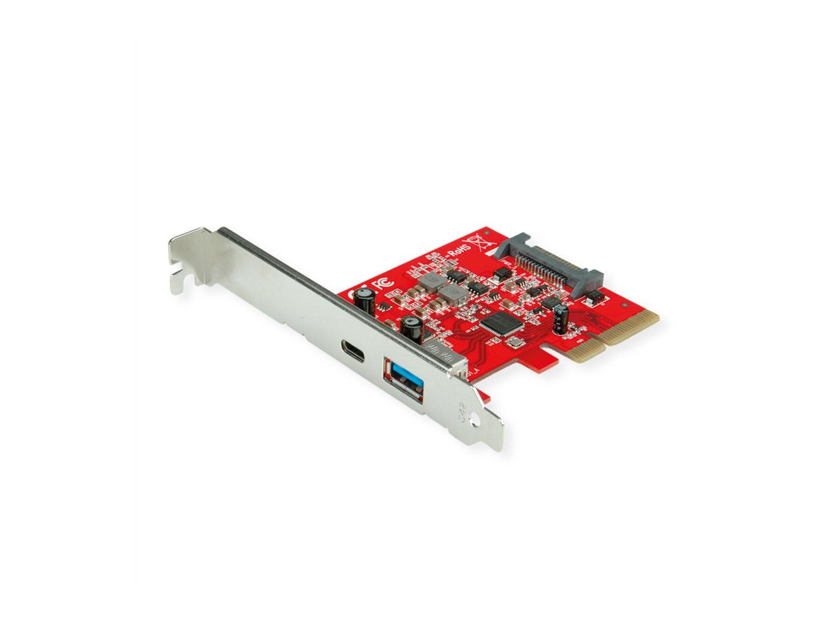 ROLINE PCI-Express-Karte USB 3.2 Gen 2 1x USB-A 1x USB-C Vorderansicht