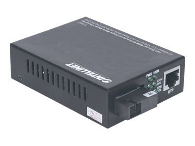 INTELLINET Fast Ethernet WDM bidirektionaler Singlemode Medienkonverter 10/100Base-TX auf 100Base-FX (SC) Single Mode RX1550 TX1310
