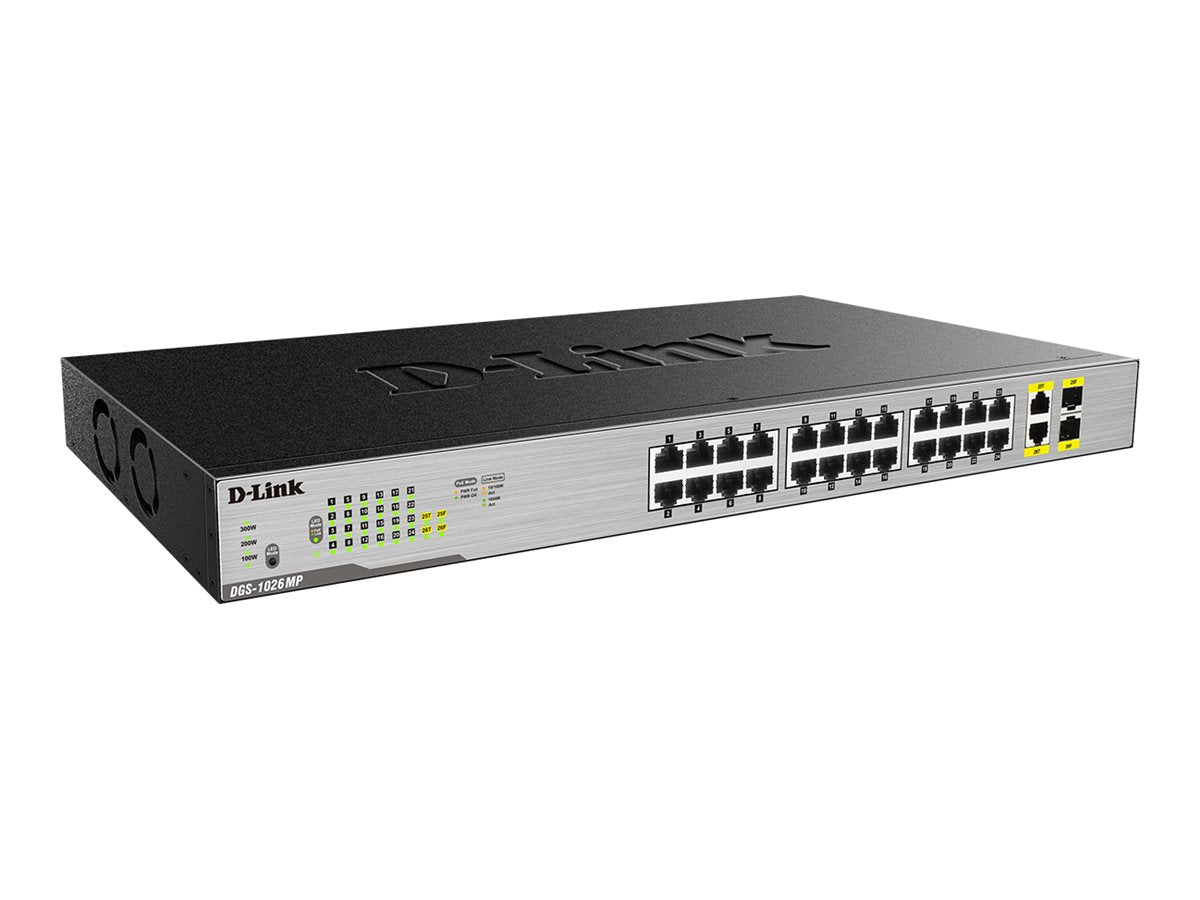 D-LINK DGS-1026MP 26-Port Gigabit PoE Switch Rückansicht