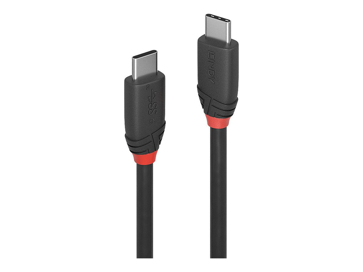 LINDY 0,5m USB 3.1 Typ C Kabel 3A Black Line - Vorderansicht