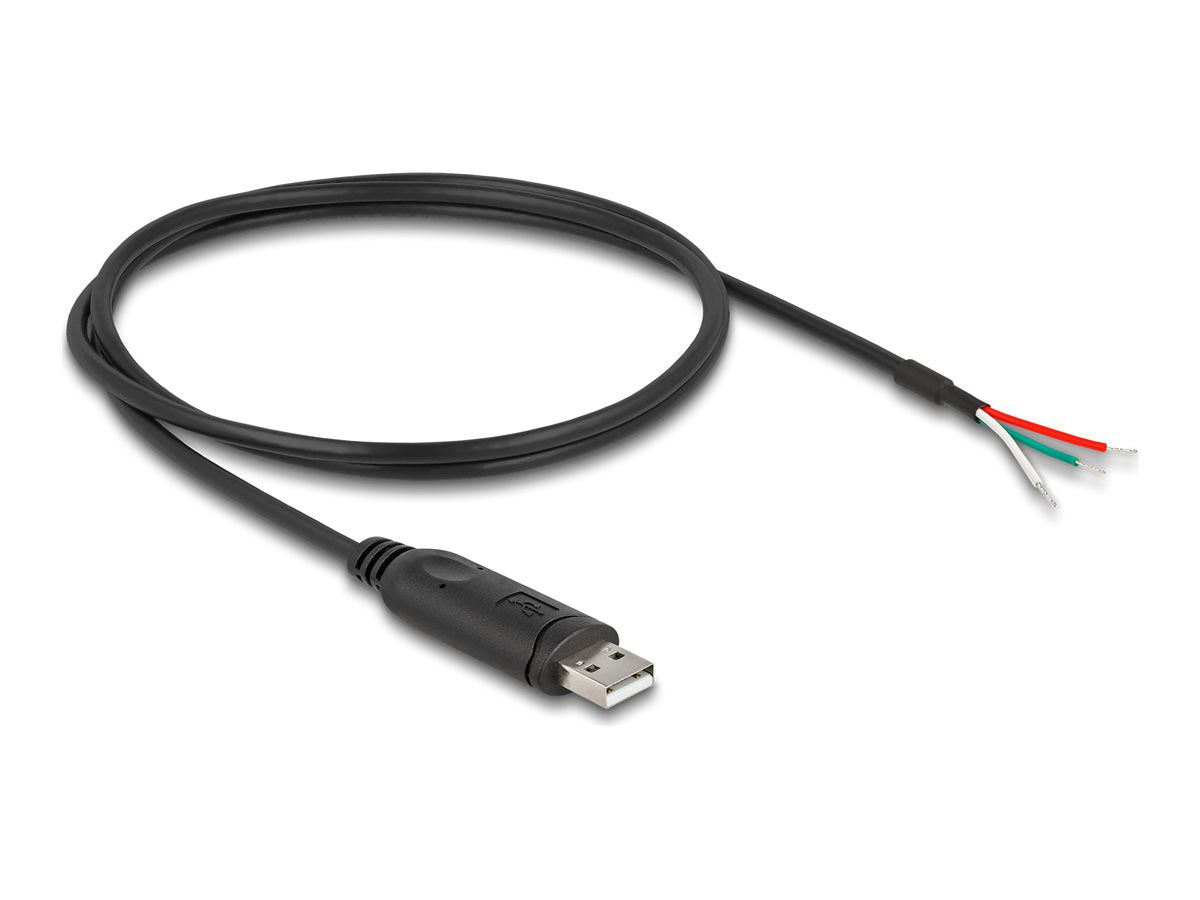 DELOCK Adapterkabel USB 2.0 Typ-A zu seriell RS-485 3 x offene Kabelenden 1m Vorderansicht