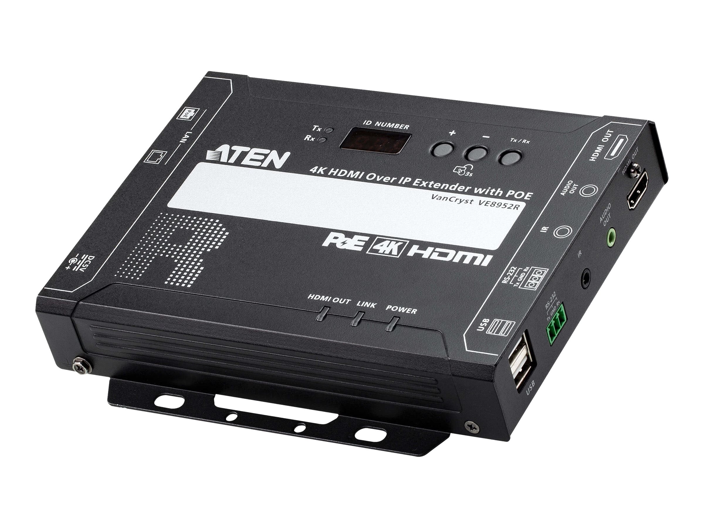 ATEN VE8952R 4K HDMI over IP Empfänger mit PoE - Vorderansicht