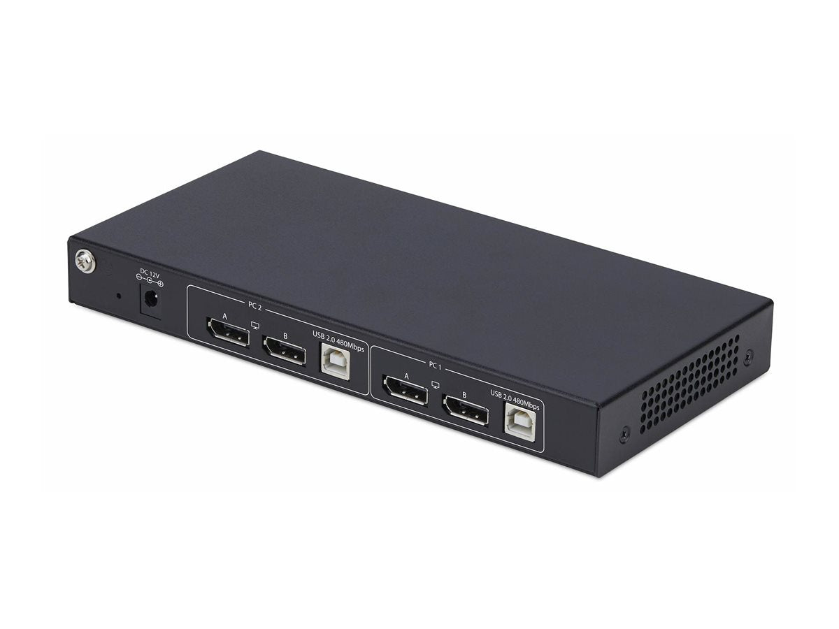 STARTECH.COM 2-Port Dual-Monitor KVM Switch mit Dual-View Videomatrix DisplayPort 4K 60Hz 4x USB DP KVM Matrix Switch TAA