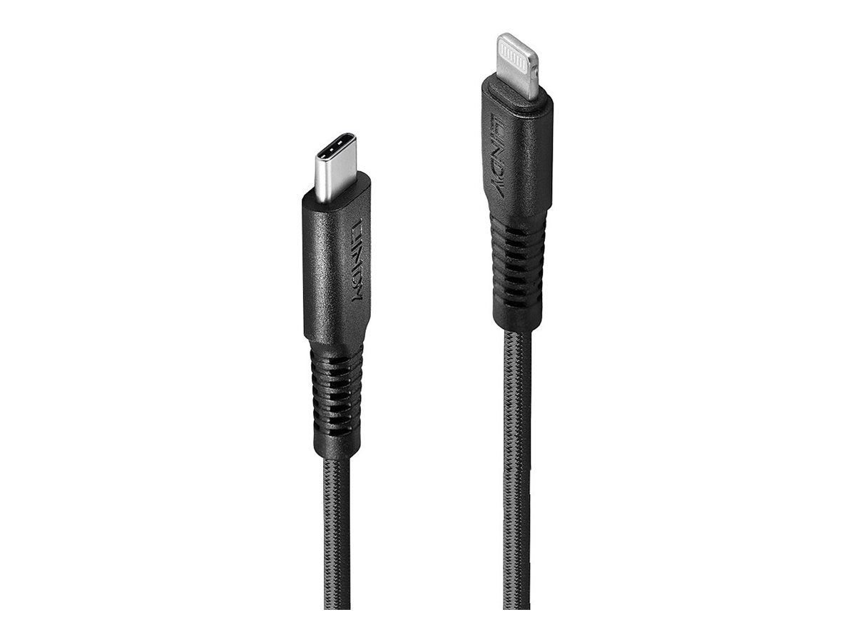 LINDY 1m robustes USB Typ C an Lightning Kabel - Detailansicht
