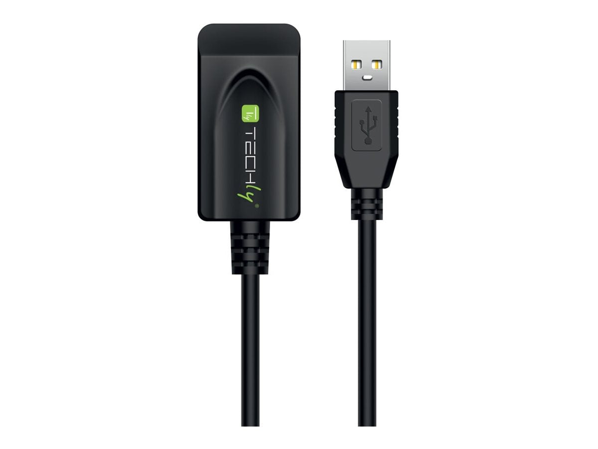 TECHLY USB-A High speed Verlängerung aktiv schwarz 5m - Vorderansicht